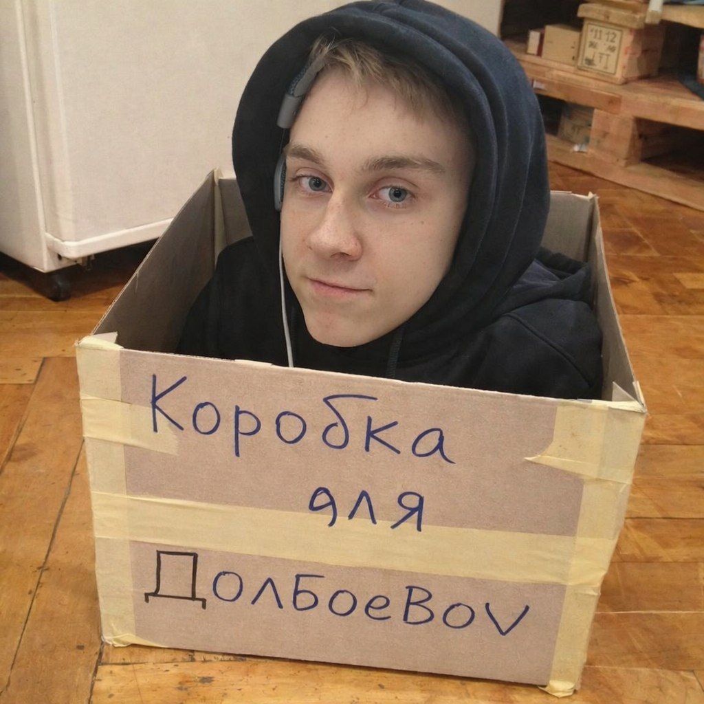 Кирилл в коробке для Долбоебов